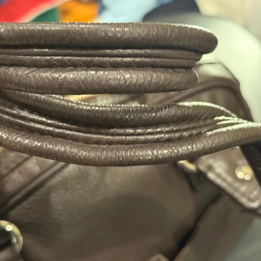 Pelle Studio Brown Leather Satchel Textured Genuine Leather Handbag